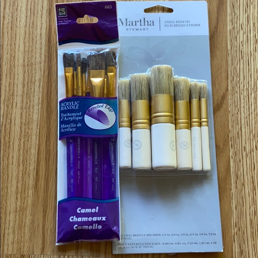Stencil and Acrylic brushes